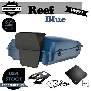 リーフブルー レイザー ツアーパック Pak Luggage バックレスト トップボックス ハーレー ツーリング 1997+ に適合 Reef Blue Razor Tour Pack Pak Luggage Backrest Top Box Fits Harley Touring 1997+ 【並行輸入品】｜カスタムパーツ WORLD倉庫