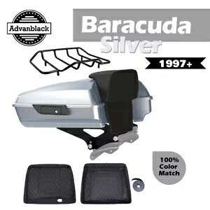 バラクーダ シルバー レイザー ツアー パック Pak トランク ラゲッジ ハーレー ツーリング 97+ に適合 Barracuda Silver Razor Tour Pack Pak Trunk Luggage Fits for Harley Touring 97+ 【並行輸入品】