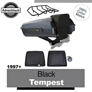 Advanblack ブラック テンペスト レイザー ツアー パック トランク ラゲッジ 97-20 ハーレー ツーリング用 Advanblack Black Tempest Razor Tour Pack Trunk Luggage For 97-20 Harley Touring 【並行輸入品】