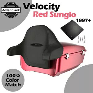 ベロシティ レッド サングロ ラッシュモア キング ツアー パック パック トランク ハーレー/ソフテイル 97+用 Velocity Red Sunglo Rushmore King Tour Pak Pack Trunk For Harley/Softail 97+ 【並行輸入品】｜カスタムパーツ WORLD倉庫