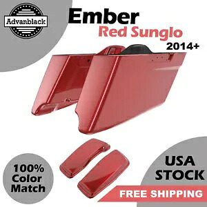 Ember Red Sunglo CVO テーパード ストレッチ拡張サドルバッグ蓋 ハーレー 14+用 Ember Red Sunglo CVO Tapered Stretched Extended Saddlebag Lids For Harley 14+ 【並行輸入品】