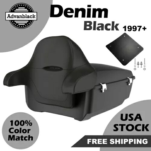 Advanblack デニム ブラック Rushmore King Tour Pak パック パッド 97+ ハーレー/ソフテイル用 Advanblack Denim Black Rushmore King Tour Pak Pack Pad For 97+ Harley/Softail 【並行輸入品】