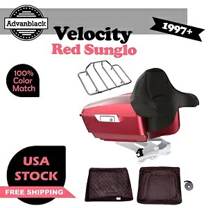 Advanblack ベロシティ レッド サングロ キング ツアー パック トランク ラゲッジ ハーレー 1997+用 Advanblack Velocity Red Sunglo King Tour Pack Trunk Luggage For Harley 1997+ 【並行輸入品】｜カスタムパーツ WORLD倉庫