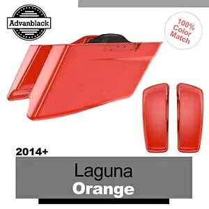 ラグナ オレンジ CVO テーパード エクステンデッド ストレッチ サドルバッグ ハーレー ツーリング 14+用 Laguna Orange CVO Tapered Extended Stretched Saddlebag For Harley Touring 14+ 【並行輸入品】｜カスタムパーツ WORLD倉庫