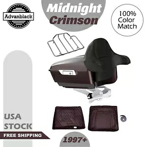 ミッドナイト クリムゾン キング ツアー パック バックレスト パッド 97+ ハーレーダビッドソン ツーリング用 Midnight Crimson King Tour Pak Pack Backrest Pad For 97+ Harley Davidson Touring 【並行輸入品】