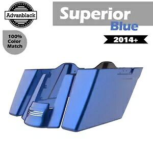 ハーレー用デュアルノーカット優れたブルーストレッチサドルバッグピンストライプリアフェンダー Dual Uncut Superior Blue Stretched Saddlebags Pinstripes Rear Fender For Harley 【並行輸入品】