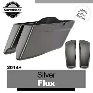 シルバーフラックス CVO テーパー拡張ストレッチサドルバッグ ハーレーツーリング 14+用 Silver Flux CVO Tapered Extended Stretched Saddlebag For Harley Touring 14+ 【並行輸入品】