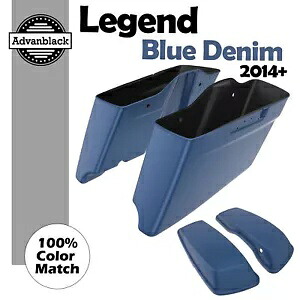レジェンド ブルー デニム CVO テーパード エクステンデッド ストレッチ サドルバッグ ハーレー 14+ 用 Legend Blue Denim CVO Tapered Extended Stretched Saddlebag For Harley 14+ 【並行輸入品】