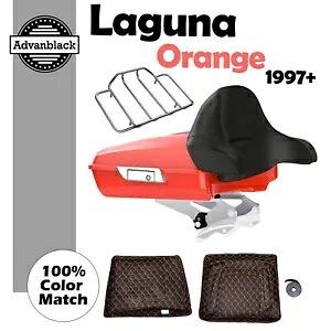 ラグナ オレンジ レイザー ツアー パック トランク ラップアラウンド バックレスト 1997-2020 ハーレーに適合 Laguna Orange Razor Tour Pack Trunk Wrap-Around Backrest Fits 1997-2020 Harley 【並行輸入品】