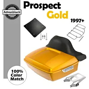 プロスペクト ゴールド キング ツアー パック パック ラップ アラウンド バックレスト 1997 年以降のハーレー ツーリングに適合 Prospect Gold King Tour Pack Pak Wrap Around Backrest Fits 1997+ Harley Touring 【並行輸入品】｜カスタムパーツ WORLD倉庫