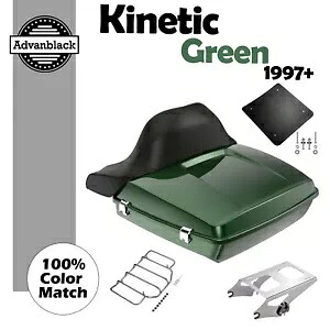 キネティック グリーン レイザー ツアー パック ラップ アラウンド バックレスト 97+ ハーレー ツーリング用 Kinetic Green Razor Tour Pak Pack Wrap Around Backrest For 97+ Harley Touring 【並行輸入品】