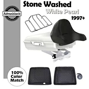 ストーンウォッシュ ホワイト パール レイザー ツアーパック ラップアラウンド バックレスト 97-20 ハーレーに適合 Stone Washed White Pearl Razor Tour Pak Wrap-Around Backrest Fits 97-20 Harley 【並行輸入品】