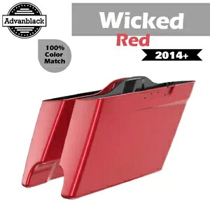 ウィキッドレッド 4.5 インチ ストレッチ拡張サドルバッグ ノーマル蓋 ハーレー 2014+ に適合 Wicked Red 4.5" Stretched Extended Saddlebags Normal Lids Fit Harley 2014+ 【並行輸入品】｜カスタムパーツ WORLD倉庫