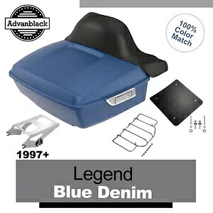 レジェンド ブルー デニム キング ツアー パック パッド 荷物 トランク フィット ハーレー ツーリング 1997+ Legend Blue Denim King Tour Pack Pad Luggage Trunk Fit Harley Touring 1997+ 【並行輸入品】