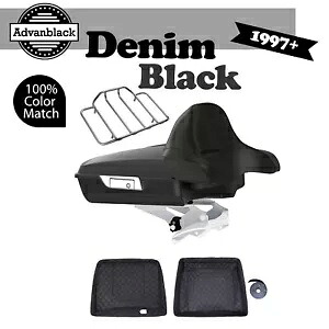 デニム ブラック レイザー ツアー パック ラップアラウンド バックレスト ハーレー ツーリング 97+ に適合 Denim Black Razor Tour Pak Pack Wrap-Around Backrest Fits Harley Touring 97+ 【並行輸入品】