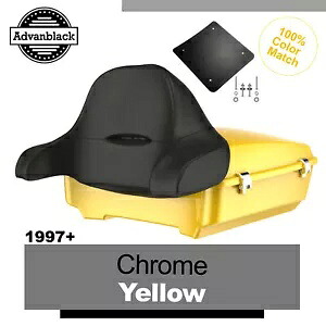 Rushmore チョップド ツアー パック ラップアラウンド 97 年以上のハーレー/ソフテイル用 クローム イエロー Rushmore Chopped Tour Pak Pack Wrap Around For 97+ Harley/Softail CHROME YELLOW 【並行輸入品】｜カスタムパーツ WORLD倉庫