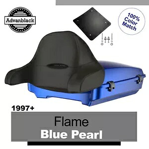Rushmore Razor ツアー パック ラップアラウンド ハーレー/ソフテイル 97+ フレーム ブルー パール Rushmore Razor Tour Pak Pack Wrap Around For Harley/Softail 97+ FLAME BLUE PEARL 【並行輸入品】｜カスタムパーツ WORLD倉庫