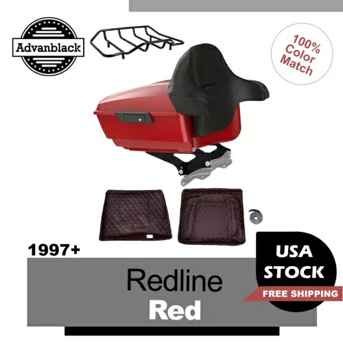 Redline レッドキング ツアーパック ラップアラウンド 97+ ハーレー ストリート ロードキング グライドに適合 Redline Red King Tour Pack Wrap Around Fits 97+ Harley Street Road King Glide 【並行輸入品】