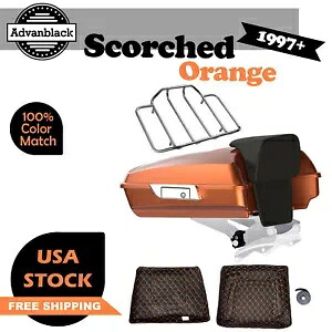 Advanblack スコーチド オレンジ レイザー ツアー パック Pak トランク ラゲッジ 1997 年以降のハーレーに適合 Advanblack Scorched Orange Razor Tour Pack Pak Trunk Luggage Fits 1997+ Harley 【並行輸入品】