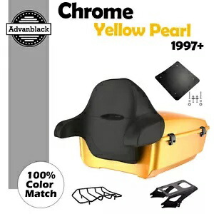 クロムイエローパールキングツアーパックラップアラウンドは97年以上のハーレーストリートロードグライドに適合します Chrome Yellow Pearl King Tour Pack Wrap Around Fits 97+ Harley Street Road Glide 【並行輸入品】