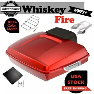 Whiskey Fire Razor ツアーパック Pak 荷物バックレストトップボックスは 1997 年以降のハーレーに適合 Whiskey Fire Razor Tour Pack Pak Luggage Backrest Top Box Fits 1997+ Harley 【並行輸入品】