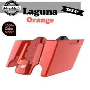 ラグナ オレンジ ストレッチ サドルバッグ 拡張バッグ リアフェンダー 14+ ハーレー用 Laguna Orange Stretched Saddlebags Extended Bag Rear Fender For 14+ Harley 【並行輸入品】