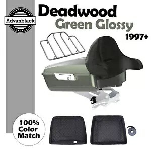 デッドウッド グリーン 光沢のあるチョップド ツアー パック Pak ラップアラウンド バックレスト ハーレー 97+ 用 Deadwood Green Glossy Chopped Tour Pack Pak Wrap-Around Backrest For Harley 97+ 【並行輸入品】｜カスタムパーツ WORLD倉庫