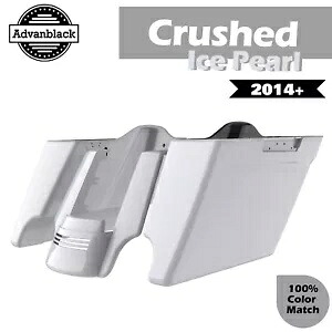 クラッシュアイスパール ストレッチサドルバッグ 拡張バッグ リアフェンダー 14+ ハーレー用 Crushed Ice Pearl Stretched Saddlebags Extended Bag Rear Fender For 14+ Harley 【並行輸入品】