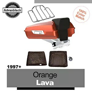 Advanblack オレンジ ラヴァ レイザー ツアー パック ラゲッジ ハーレー ツーリング 1997-2020 に適合 Advanblack Orange Lava Razor Tour Pack Luggage Fits Harley Touring 1997-2020 【並行輸入品】