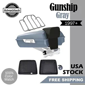 Advanblack ガンシップ グレー レイザー ツアー パック トランク 荷物 バックレスト 97+ ハーレー用 Advanblack Gunship Gray Razor Tour Pack Trunk Luggage Backrest For 97+ Harley 【並行輸入品】