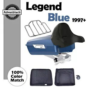 レジェンド ブルー チョップド ツアー パック ラップアラウンド バックレスト 97-20 ハーレー ツーリングに適合 Legend Blue Chopped Tour Pack Wrap-Around Backrest Fits 97-20 Harley Touring 【並行輸入品】