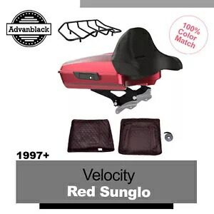 Razor ツアー パック ベロシティ レッド Sunglo トランク ラップアラウンド バックレスト 97-20 ハーレーに適合 Razor Tour Pack Velocity Red Sunglo Trunk Wrap-Around Backrest Fits 97-20 Harley 【並行輸入品】