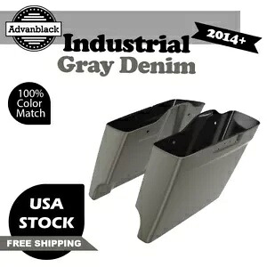 インダストリアルグレーデニム拡張サドルバッグボトムはハーレーツーリング2014+に適合 Industrial Gray Denim Extended Saddlebag Bottom Fits Harley Touring 2014+ 【並行輸入品】
