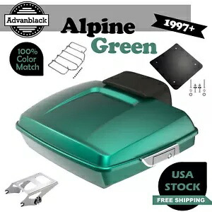 アルパイン グリーン レイザー ツアー パック Pak 荷物バックレスト トップ ボックス 1997 年以降のハーレーに適合 Alpine Green Razor Tour Pack Pak Luggage Backrest Top Box Fits 1997+ Harley 【並行輸入品】