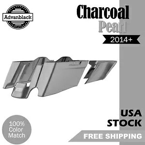 チャコール パール CVO テーパード ストレッチ エクステンデッド サドルバッグ 2014+ ハーレー用 Charcoal Pearl CVO Tapered Stretched Extended Saddlebags For 2014+ Harley 【並行輸入品】
