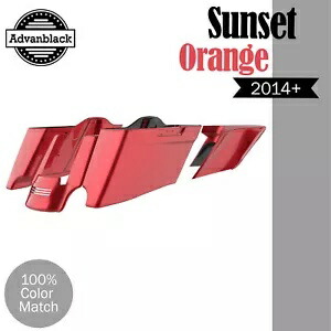 ハーレー 2014+ CVO テーパードストレッチ拡張サドルバッグに適合 サンセットオレンジ Fits Harley 2014+ CVO Tapered Stretched Extended Saddlebags SUNSET ORANGE 【並行輸入品】
