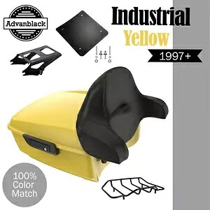 インダストリアル イエロー キング ツアー パック Pak トランク ブラック ヒンジ ラッチ ハーレー 97+ に適合 Industrial Yellow King Tour Pack Pak Trunk Black Hinges Latch Fits Harley 97+ 【並行輸入品】｜カスタムパーツ WORLD倉庫