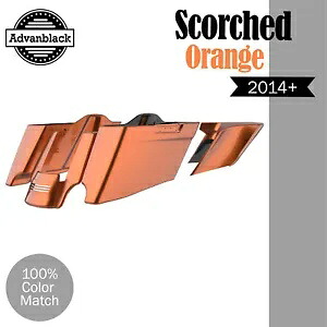ハーレー 2014+ CVO テーパードストレッチ拡張サドルバッグに適合 スコーチオレンジ Fits Harley 2014+ CVO Tapered Stretched Extended Saddlebags SCORCHED ORANGE 【並行輸入品】