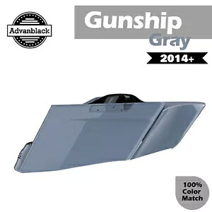 ガンシップ グレー CVO テーパード拡張サドルバッグ サイドカバー 14+ ハーレーツーリング用 Gunship Gray CVO Tapered Extended Saddlebags Side Cover For 14+ Harley Touring 【並行輸入品】