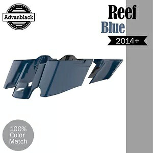 リーフブルー CVO テーパードエクステンデッドストレッチサドルバッグ 2014 年以降のハーレーに適合 Reef Blue CVO Tapered Extended Stretched Saddlebags Fits 2014+ Harley 【並行輸入品】 116,600円
