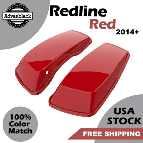 Advanblack レッドライン レッド スタンダード ストレッチ サドルバッグ蓋 ハーレー ツーリング 14+用 Advanblack Redline Red Standard Stretched Saddlebag Lids For Harley Touring 14+ 【並行輸入品】