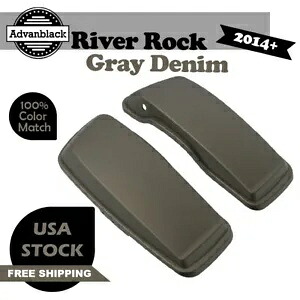 Advanblack リバー ロック グレー デニム ノーマル ストレッチ サドルバッグ蓋 14+ ハーレー用 Advanblack River Rock Gray Denim Normal Stretched Saddlebag Lids For 14+ Harley 【並行輸入品】