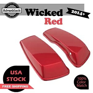 Advanblack ウィキッド レッド ノーマル ストレッチ サドルバッグ 蓋 14 歳以上 ハーレー用 Advanblack Wicked Red Normal Stretched Saddlebag Lids For 14+ Harley 【並行輸入品】