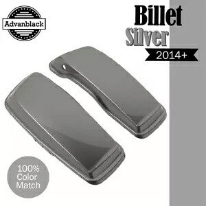 Advanblack ビレットシルバー ノーマル ストレッチ サドルバッグ蓋 14 歳以上 ハーレー用 Advanblack Billet Silver Normal Stretched Saddlebag Lids For 14+ Harley 【並行輸入品】