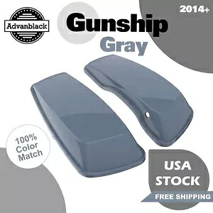 Advanblack ガンシップ グレー ノーマル ストレッチ サドルバッグ蓋 14+ ハーレー用 Advanblack Gunship Gray Normal Stretched Saddlebag Lids For 14+ Harley 【並行輸入品】