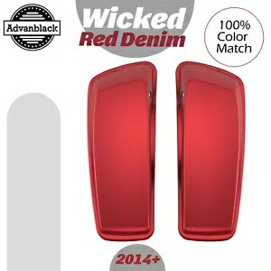 Advanblack ウィキッド レッド デニム ノーマル ストレッチ サドルバッグ蓋 14 歳以上 ハーレー用 Advanblack Wicked Red Denim Normal Stretched Saddlebag Lids For 14+ Harley 【並行輸入品】 55,660円