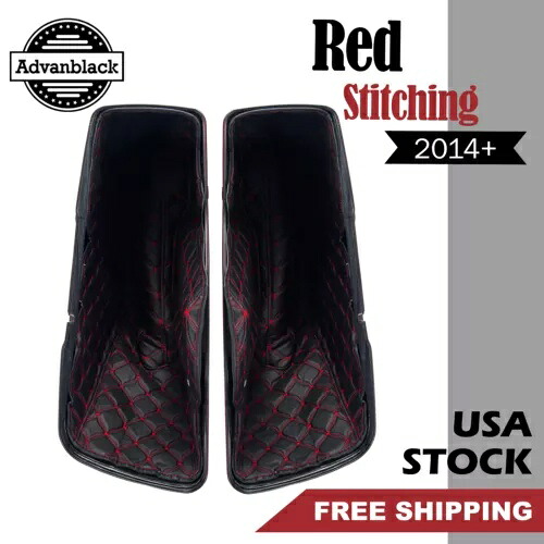 Advanblack レッドステッチライナーキット 4.5 インチストレッチサドルバッグボトム 2014+ Advanblack Red Stitching Liner Kit For 4.5'' Stretched Saddlebag Bottoms 2014+ 【並行輸入品】