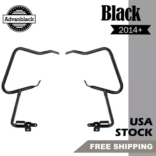 ブラック リア サドルバッグ ガード サポート キット ブラケット ハーレー ストリート エレクトラ ロードに適合 Black Rear Saddlebag Guards Support Kit Bracket Fits Harley Street Electra Road 【並行輸入品】