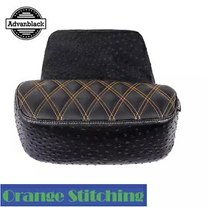 Advanblack ラプター スモール バックレスト パッド オレンジ ステッチ ハーレー ツーリング用 Advanblack Raptor Small Backrest Pad Orange Stitching For Harley Touring 【並行輸入品】