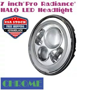 7 インチ クローム プロ ラディアンス HALO LED ヘッドライト ハーレー ツーリング/ソフテイル/インディアンに適合 7'' Chrome Pro Radiance HALO LED Headlight Fits Harley Touring/Softail/Indian 【並行輸入品】